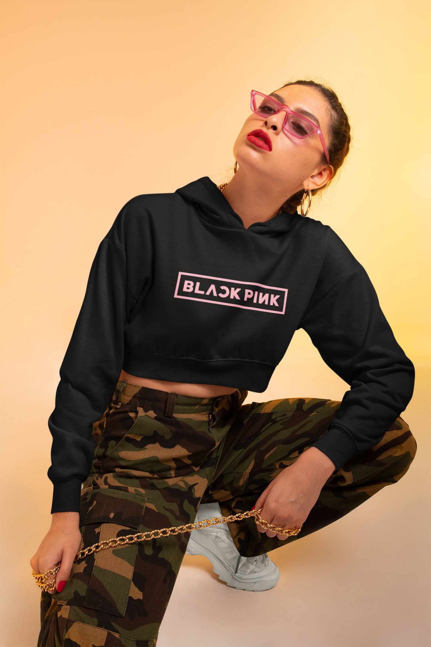 BLACK PINK - PREMIUM CROP HOODIE