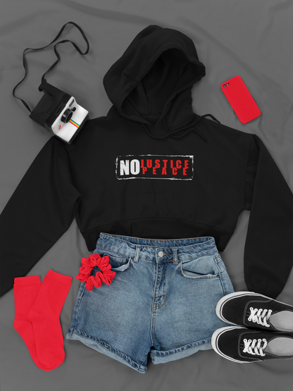 NO JUSTICE NO PEACE - PREMIUM CROP HOODIE