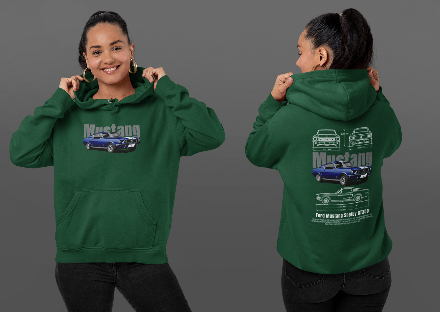 FORD MUSTANG GT 350 - PREMIUM WOMEN HOODIE