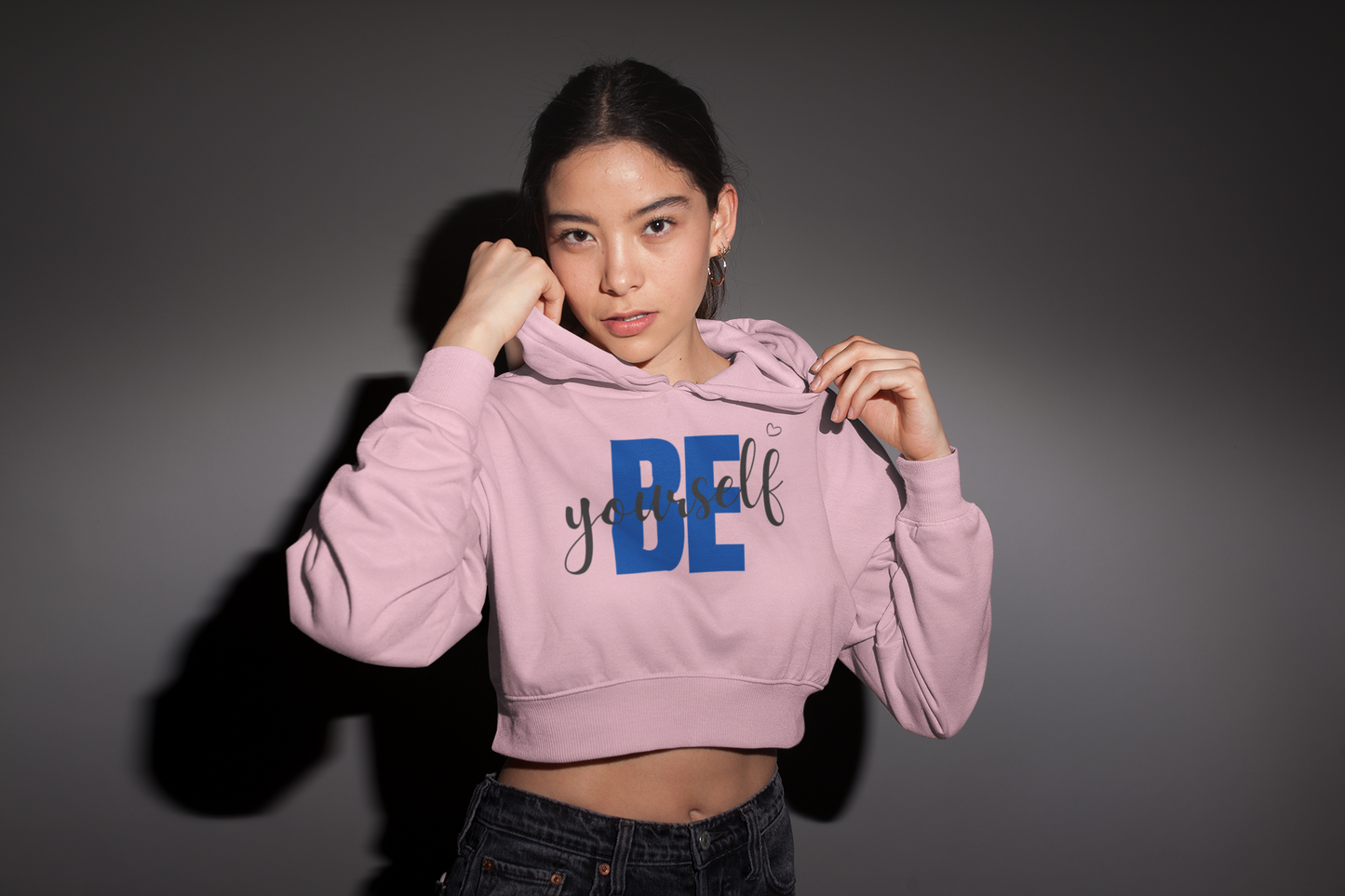 BE YOURSELF - PREMIUM CROP HOODIE