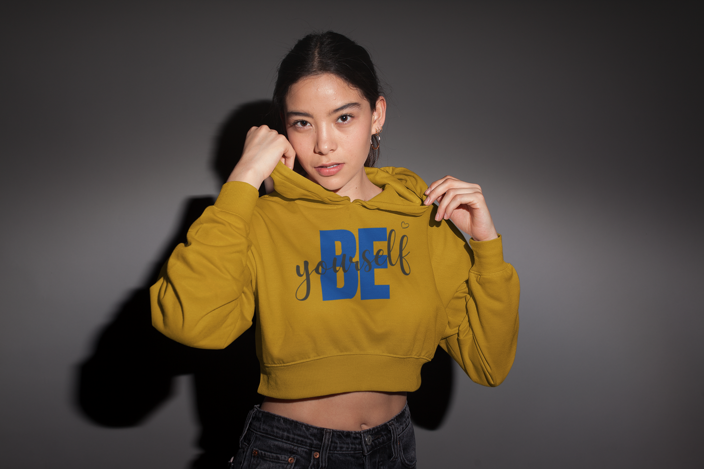 BE YOURSELF - PREMIUM CROP HOODIE