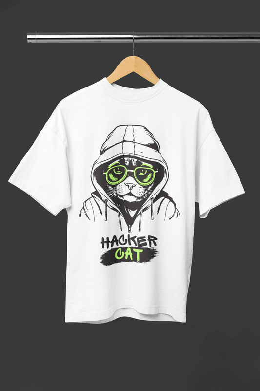 HACKER CAT OVERSIZED UNISEX T-SHIRT