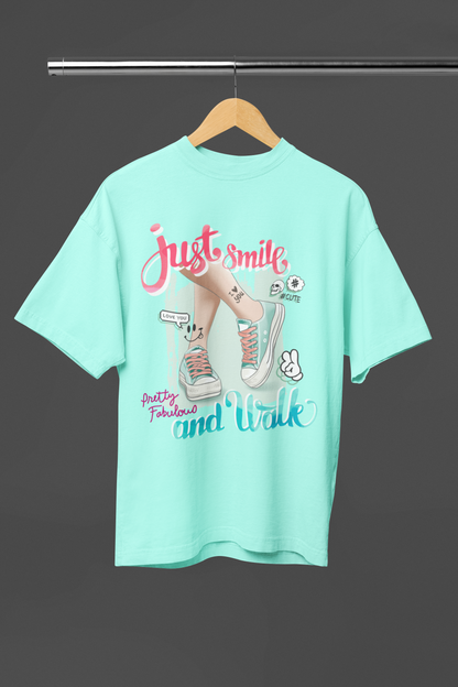 JUST SMILE - WOMEN OVERSIZED T-SHIRT