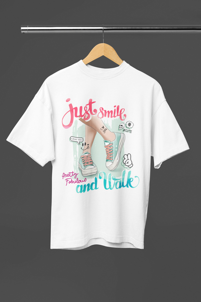 JUST SMILE - WOMEN OVERSIZED T-SHIRT