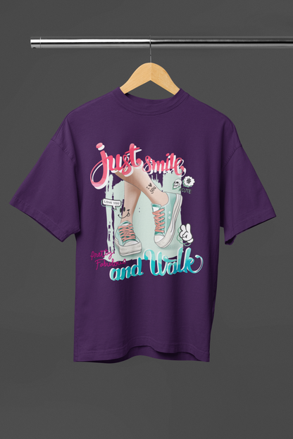 JUST SMILE - WOMEN OVERSIZED T-SHIRT