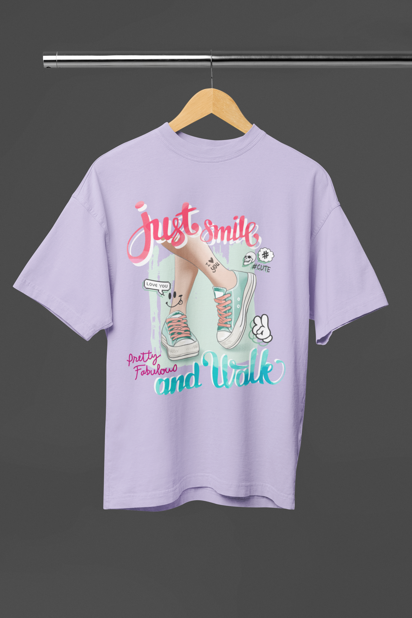 JUST SMILE - WOMEN OVERSIZED T-SHIRT