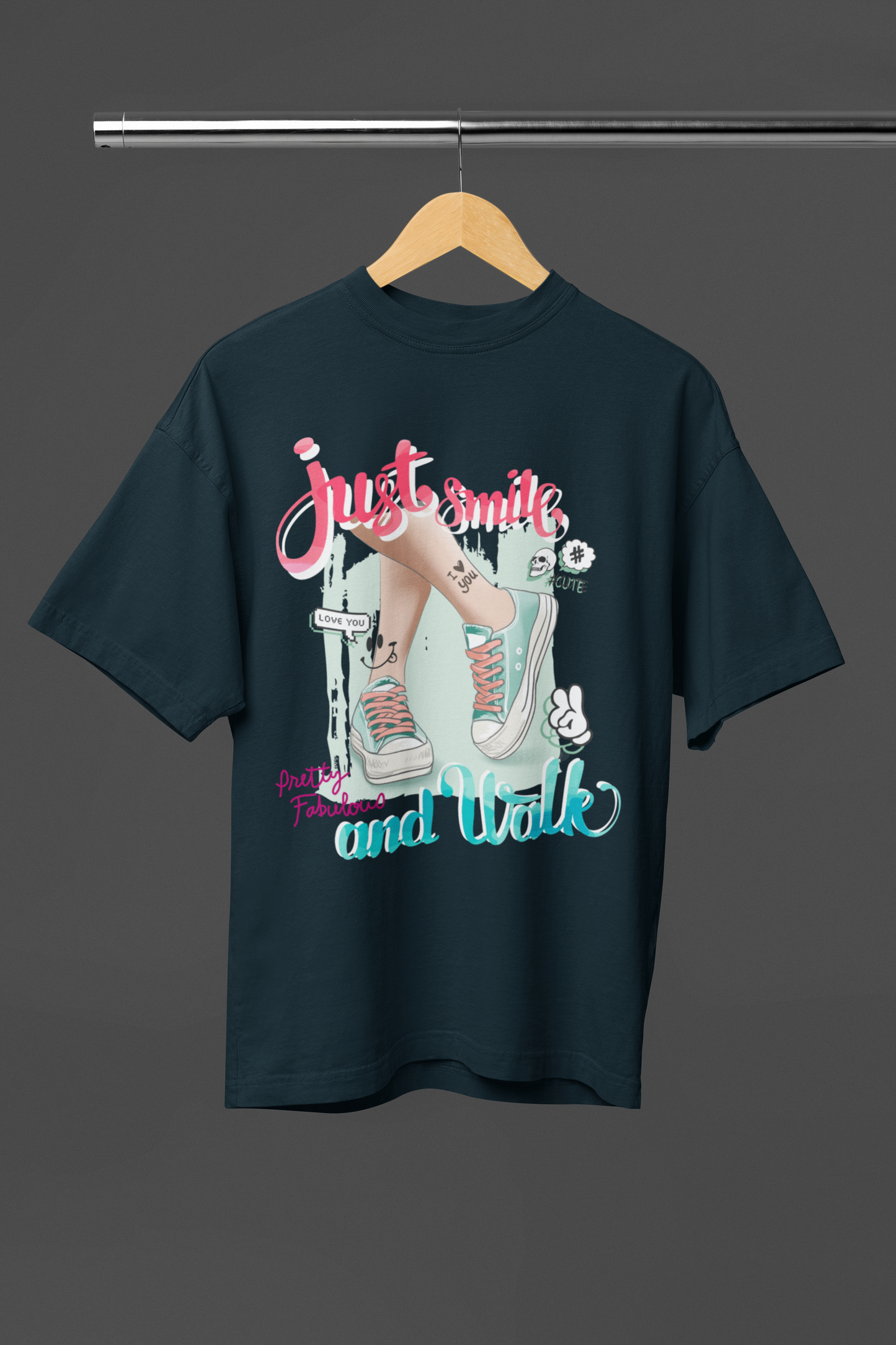 JUST SMILE - WOMEN OVERSIZED T-SHIRT