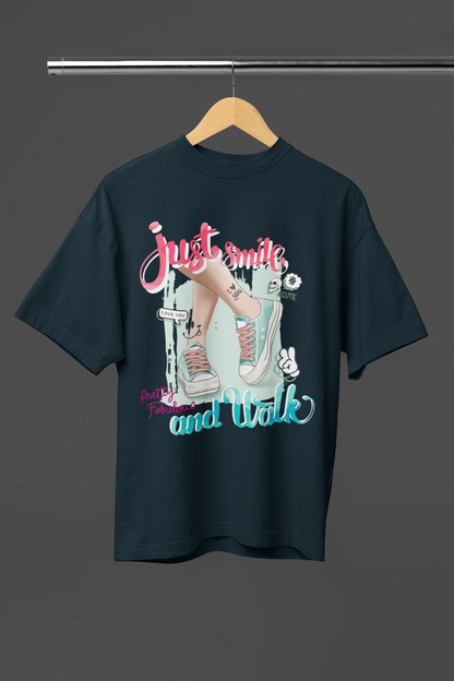 JUST SMILE - WOMEN OVERSIZED T-SHIRT