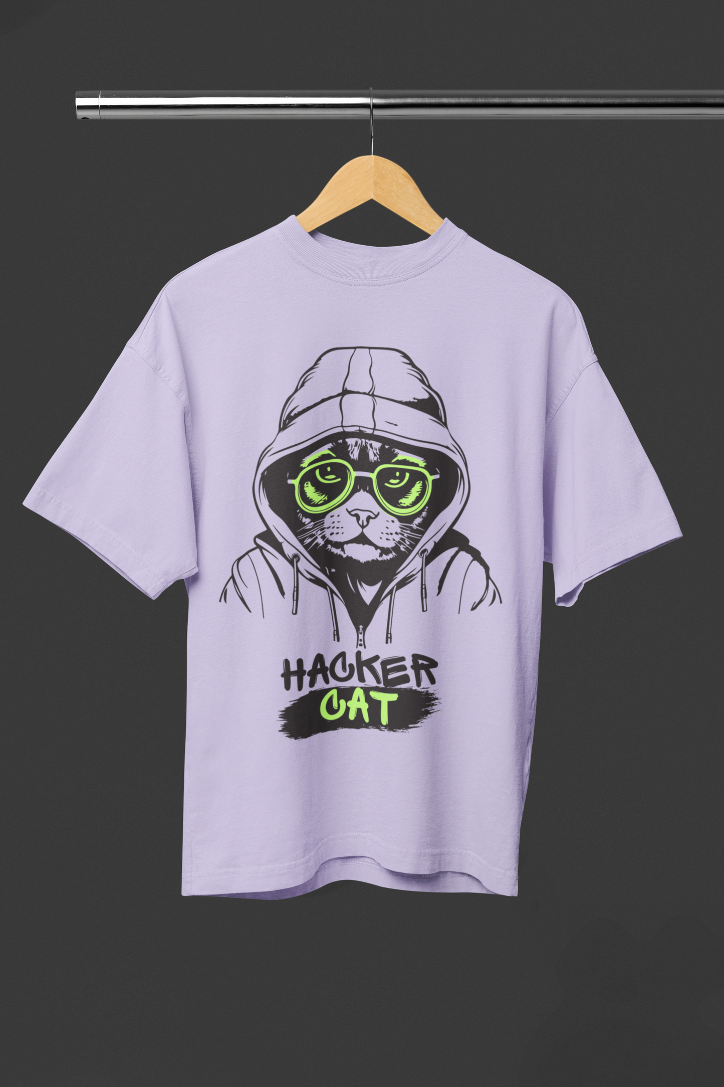 HACKER CAT OVERSIZED UNISEX T-SHIRT