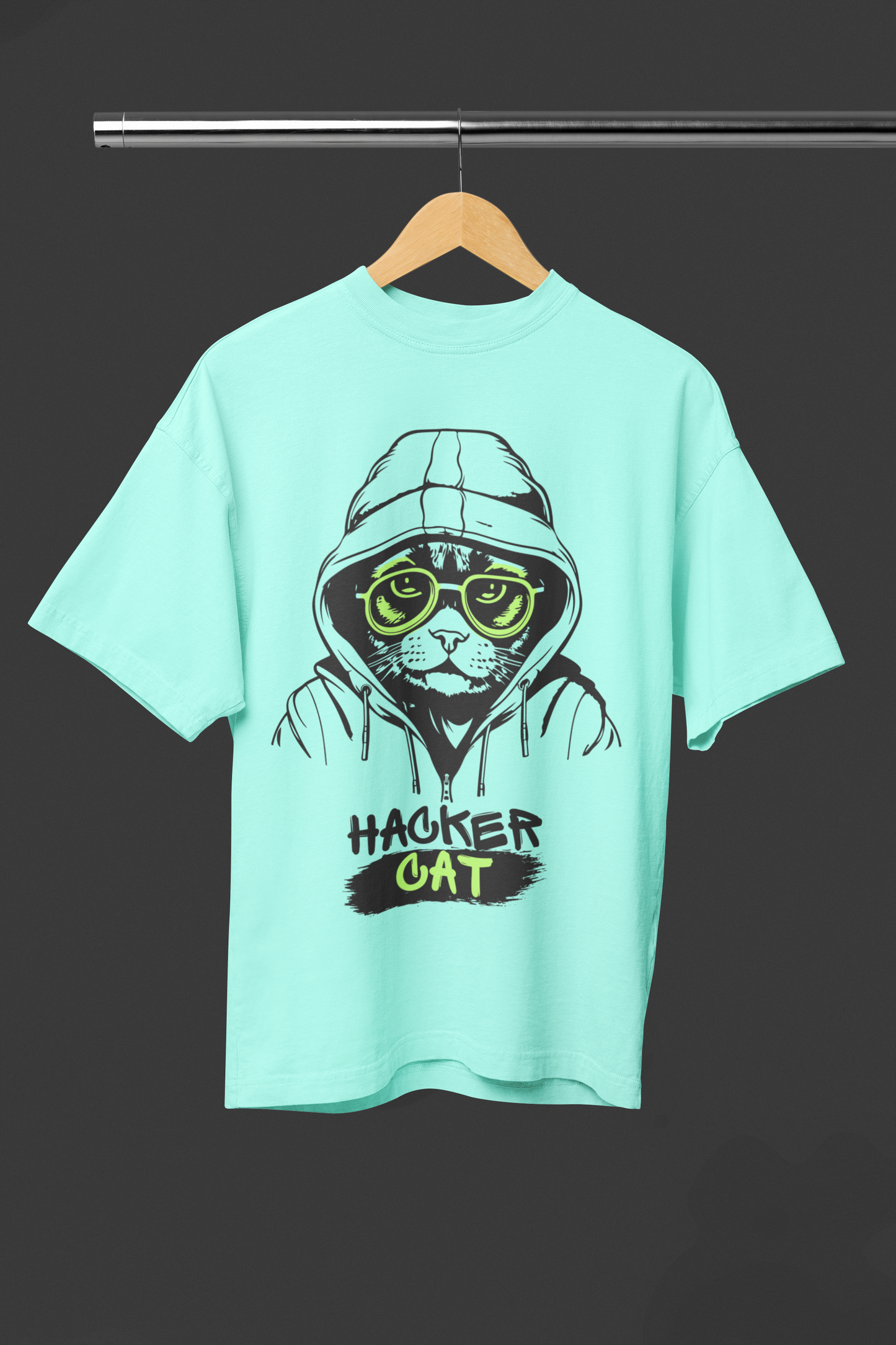 HACKER CAT OVERSIZED UNISEX T-SHIRT