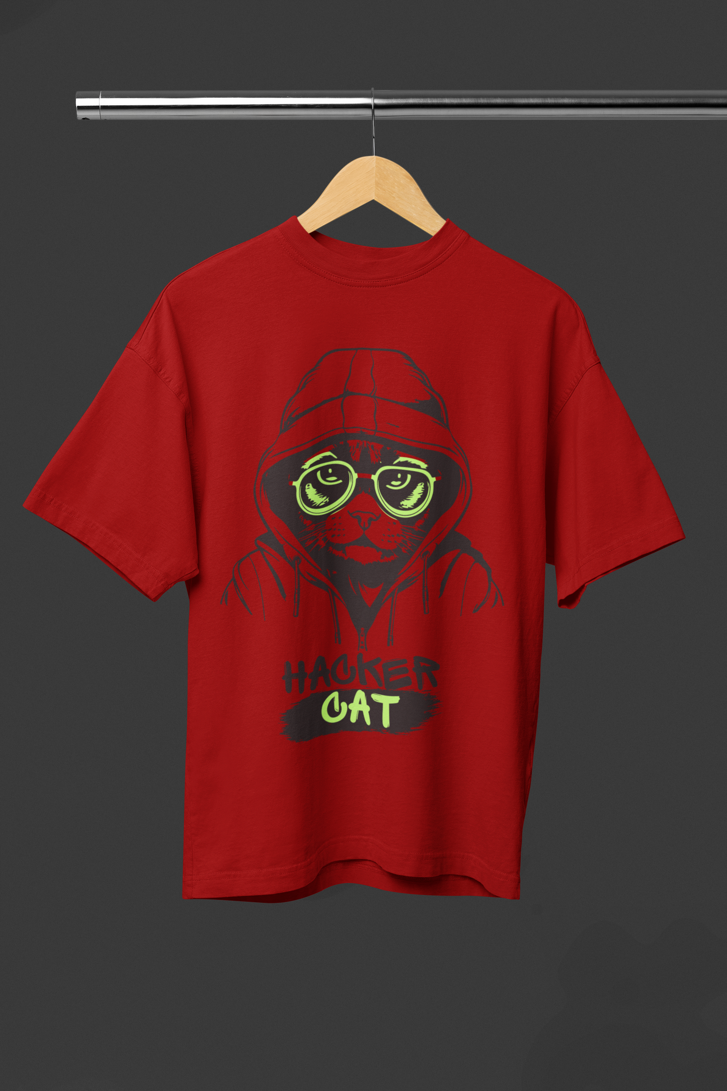 HACKER CAT OVERSIZED UNISEX T-SHIRT