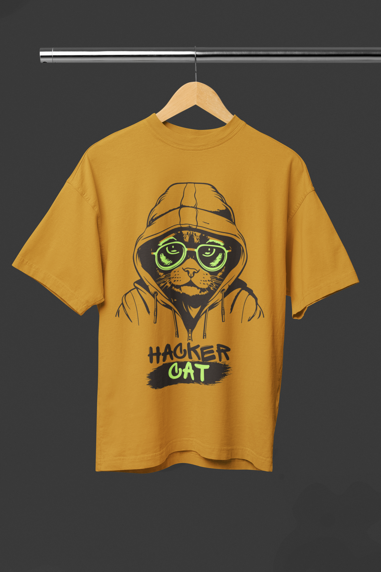 HACKER CAT OVERSIZED UNISEX T-SHIRT