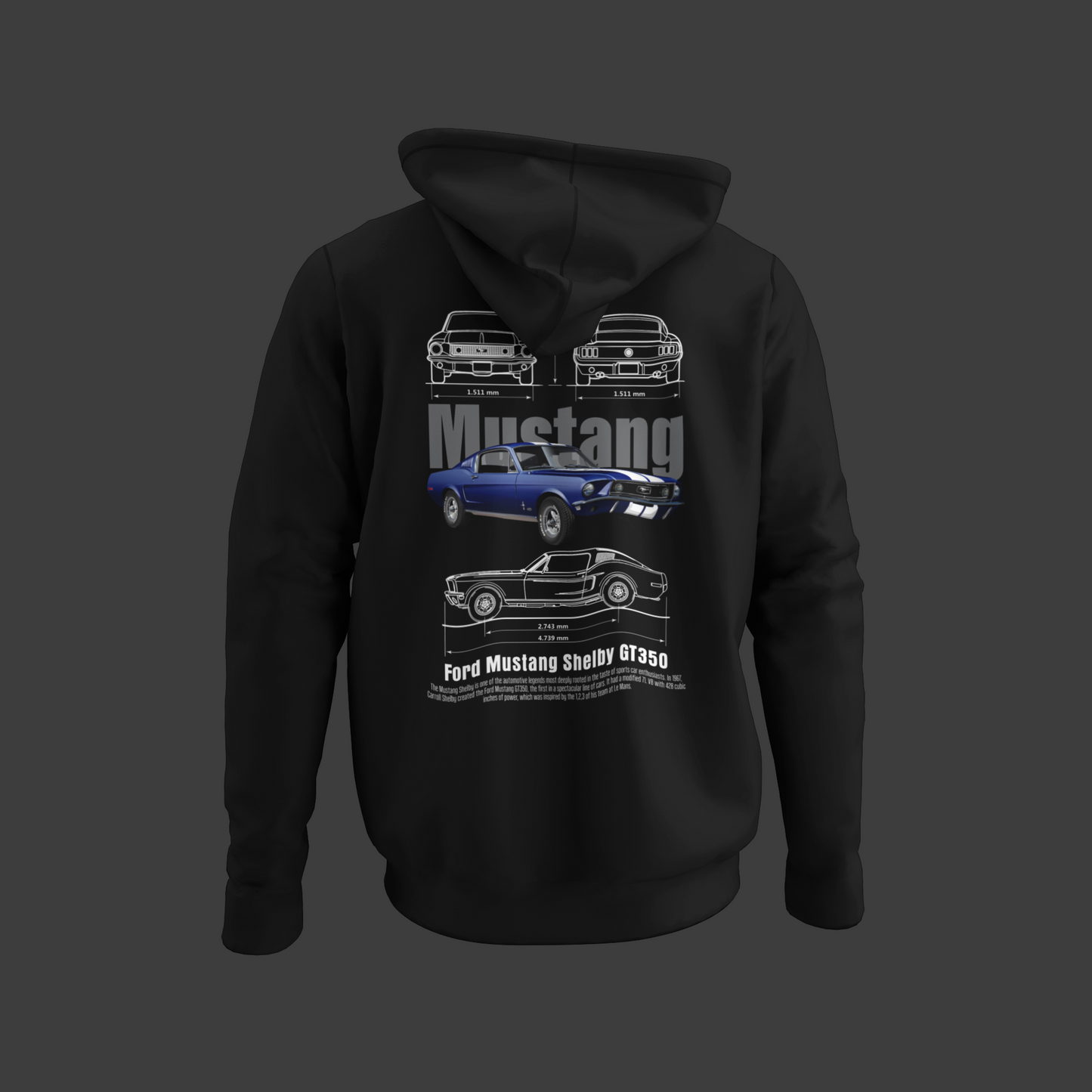 FORD MUSTANG GT 350 - PREMIUM WOMEN HOODIE