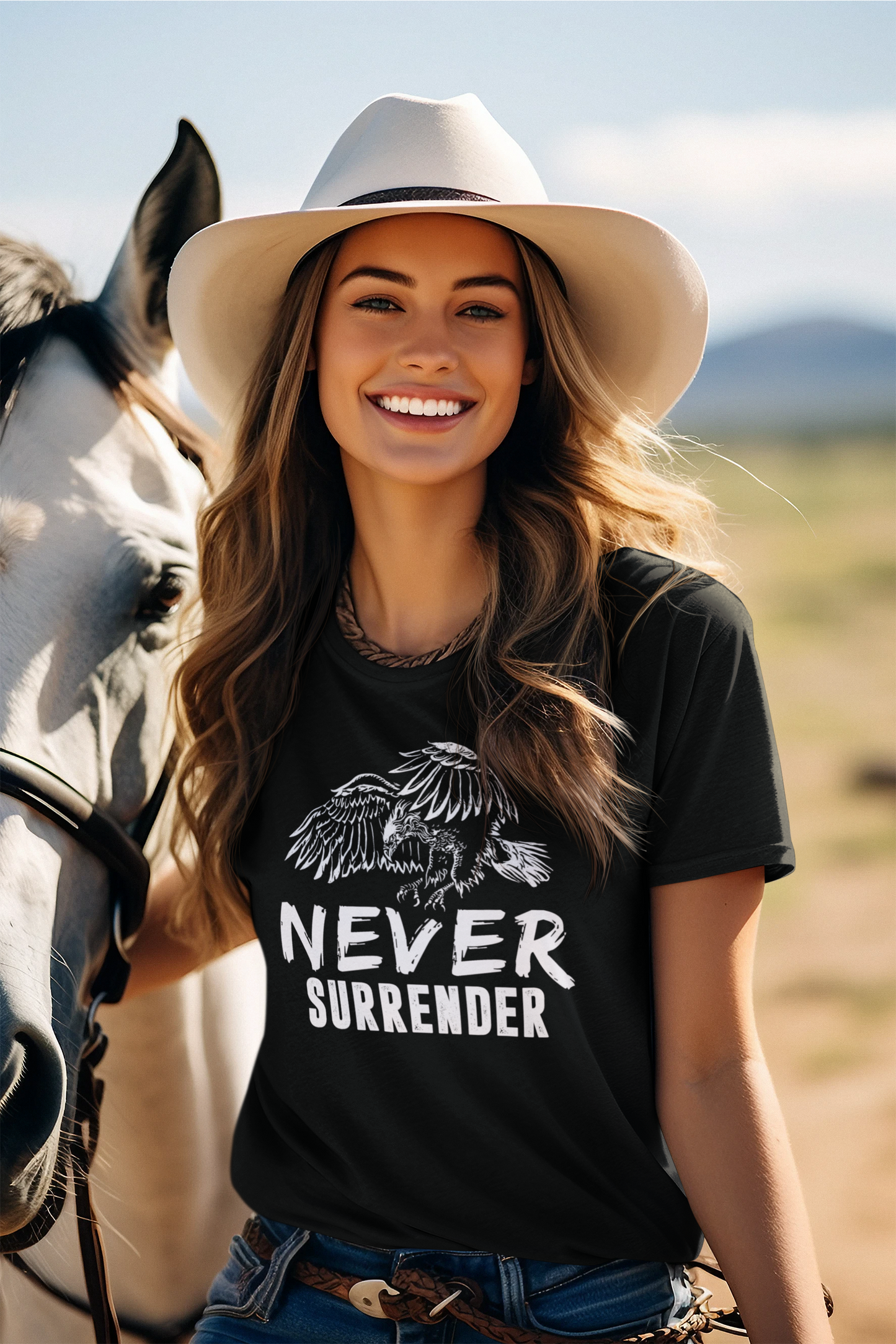 NEVER SURRENDER WOMEN CLASSIC T-SHIRT