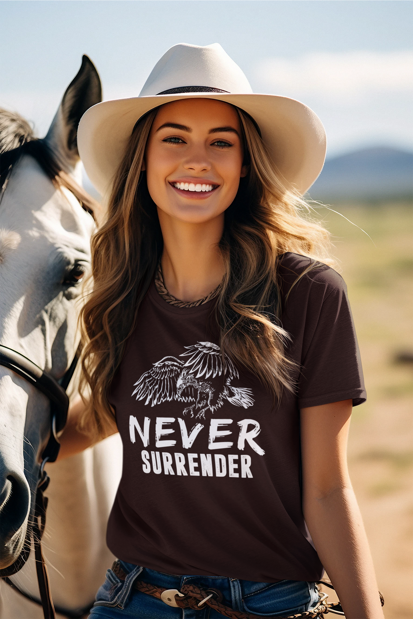 NEVER SURRENDER WOMEN CLASSIC T-SHIRT