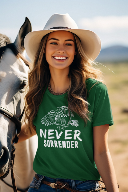 NEVER SURRENDER WOMEN CLASSIC T-SHIRT