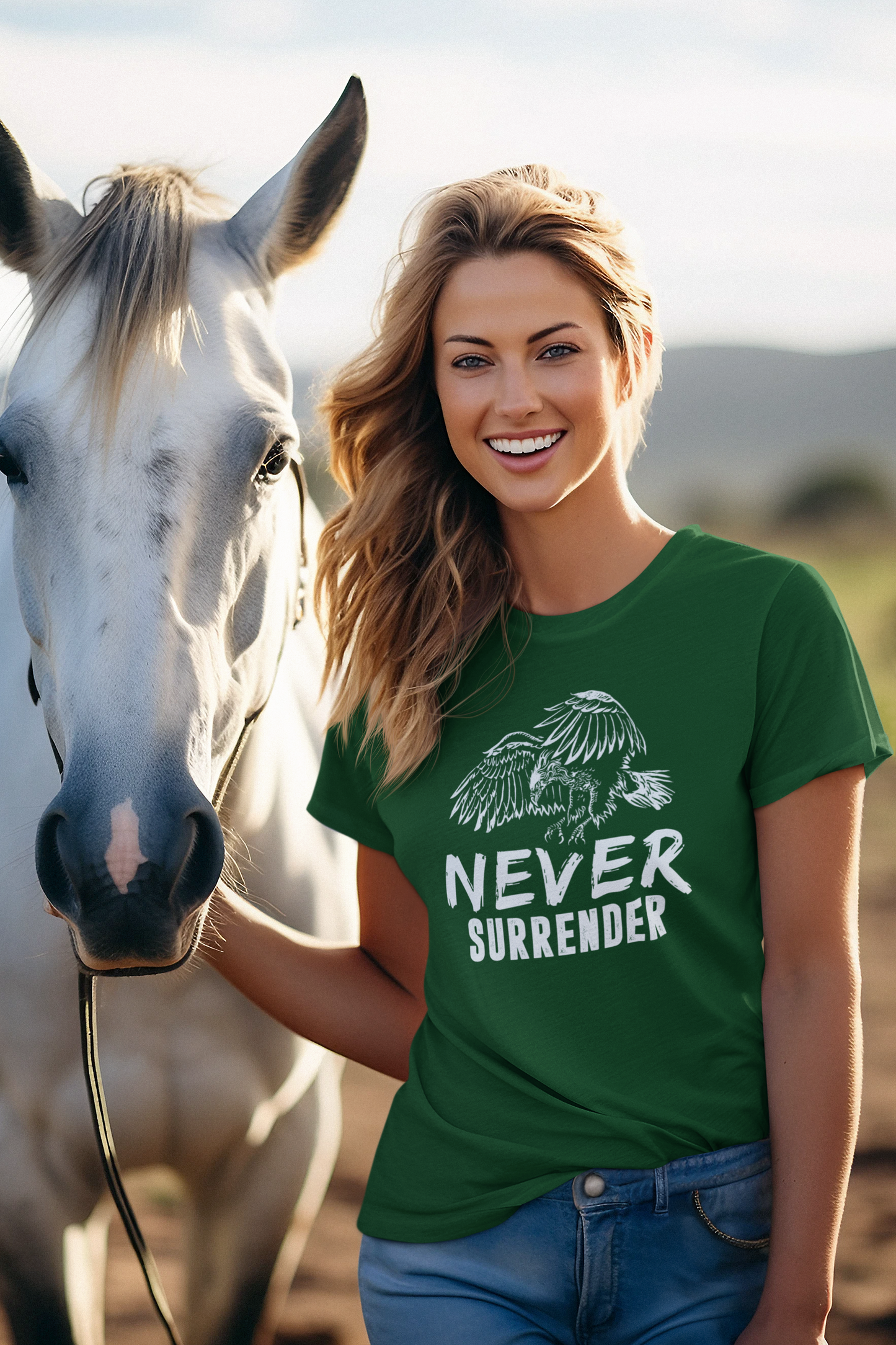 NEVER SURRENDER WOMEN CLASSIC T-SHIRT