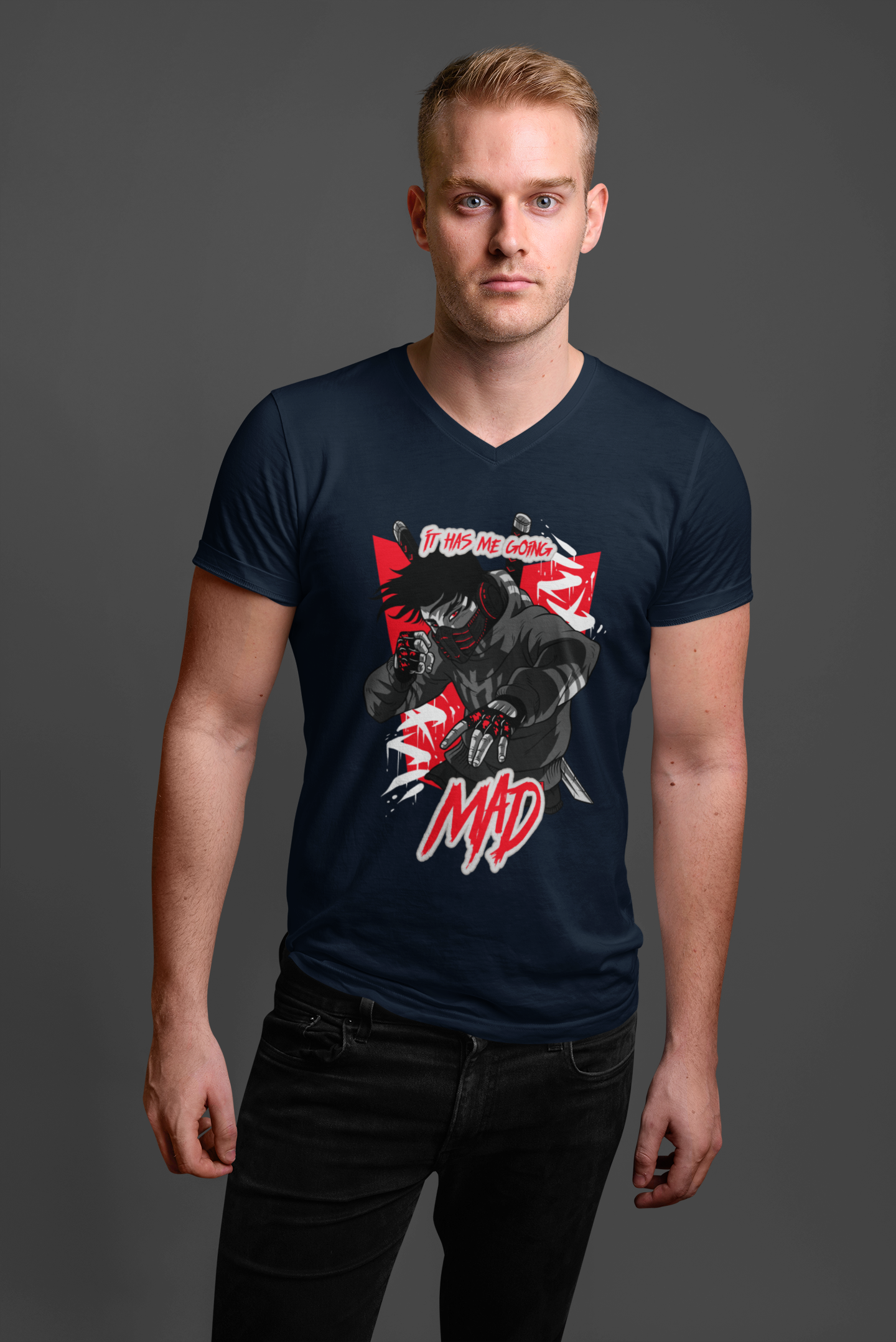 MAD ANIME CLASSIC V-NECK TSHIRT