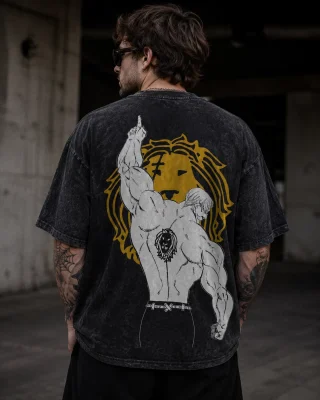 Escanor X The Seven Deadly Sins Anime Vintage  Washed Tee Unisex Mineral Anime