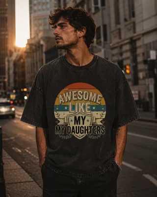 Awesome Like My Daughters Vintage Graphic Unisex T-Shirt