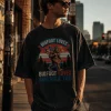 Bigfoot Loves America Patriotic Vintage Graphic Unisex T-Shirt