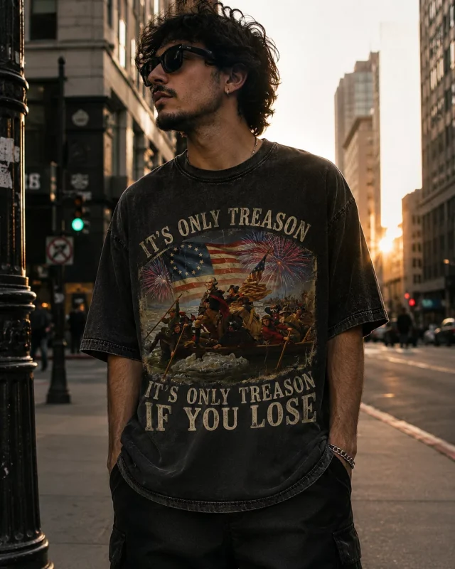 It’s Only Treason If You Lose Patriotic Vintage Graphic Unisex T-Shirt